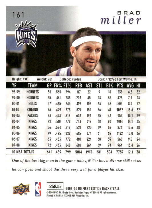 2008-09 Upper Deck First Edition #161 Brad Miller