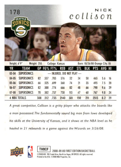 2008-09 Upper Deck First Edition #178 Nick Collison