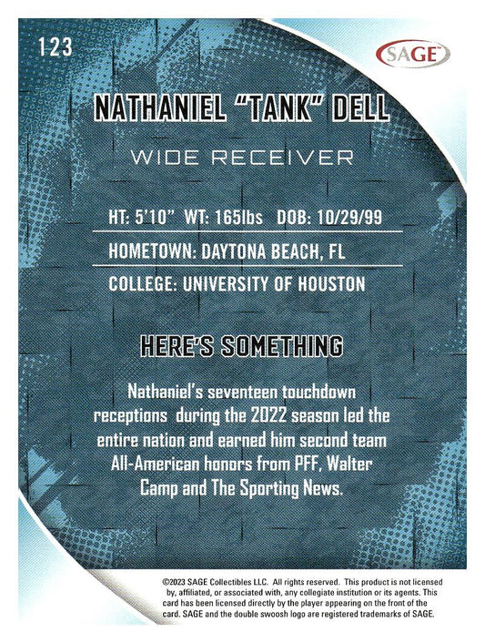 2023 SAGE HIT #123 Nathaniel "Tank" Dell Silver