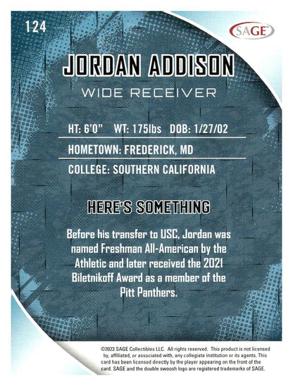 2023 SAGE HIT #124 Jordan Addison Silver