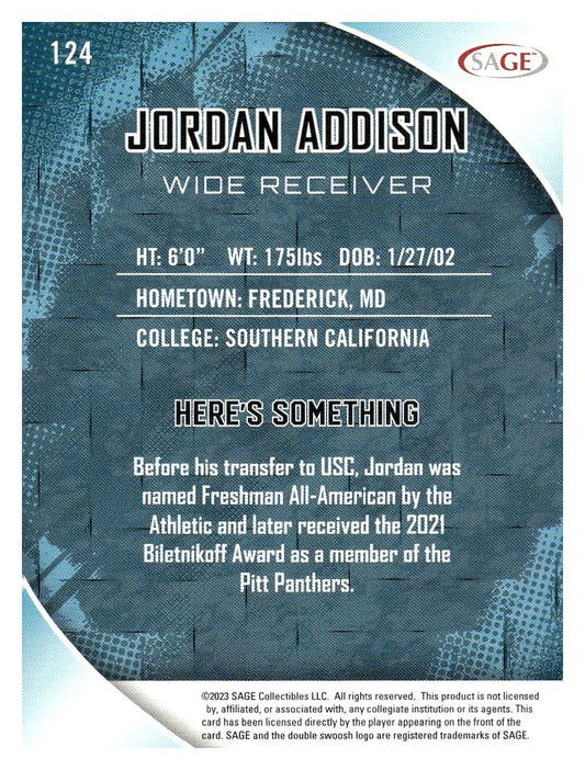 2023 SAGE HIT #124 Jordan Addison Silver