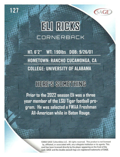 2023 SAGE HIT #127 Eli Ricks Silver