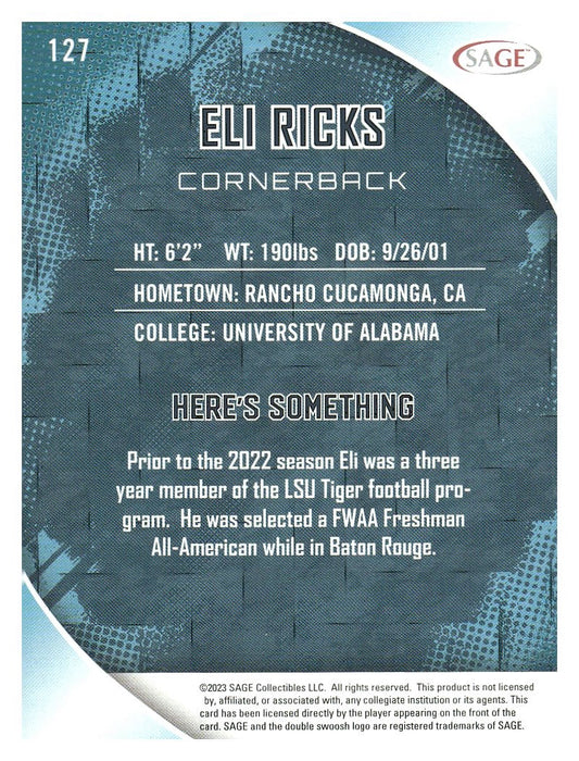 2023 SAGE HIT #127 Eli Ricks Silver