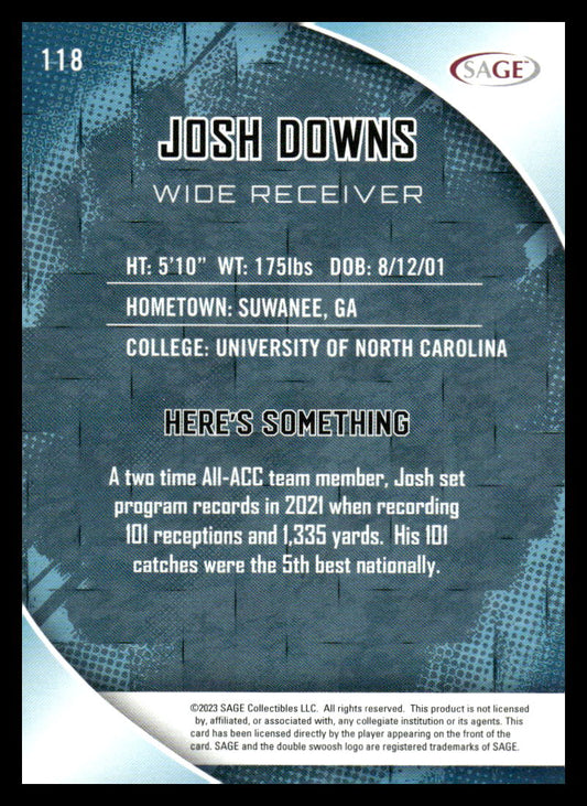2023 SAGE HIT #118 Josh Downs