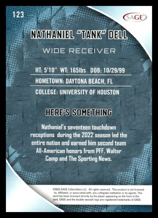 2023 SAGE HIT #123 Nathaniel "Tank" Dell