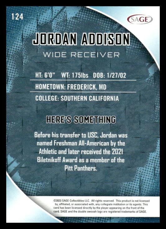 2023 SAGE HIT #124 Jordan Addison