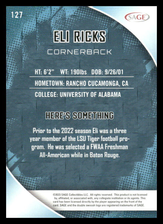 2023 SAGE HIT #127 Eli Ricks