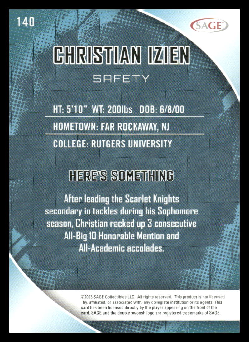 2023 SAGE HIT #140 Christian Izien
