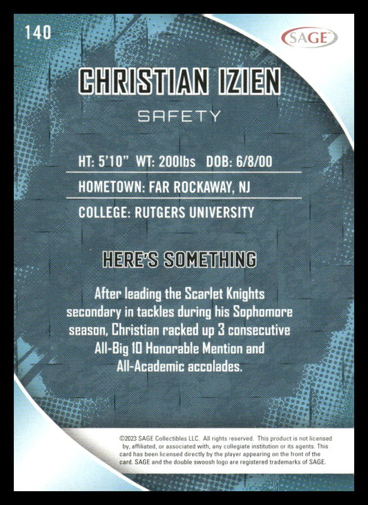 2023 SAGE HIT #140 Christian Izien