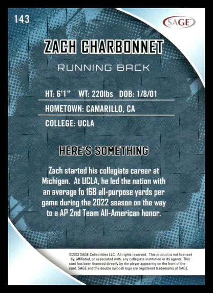 2023 SAGE HIT #143 Zach Charbonnet