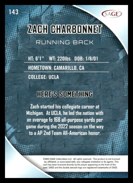 2023 SAGE HIT #143 Zach Charbonnet