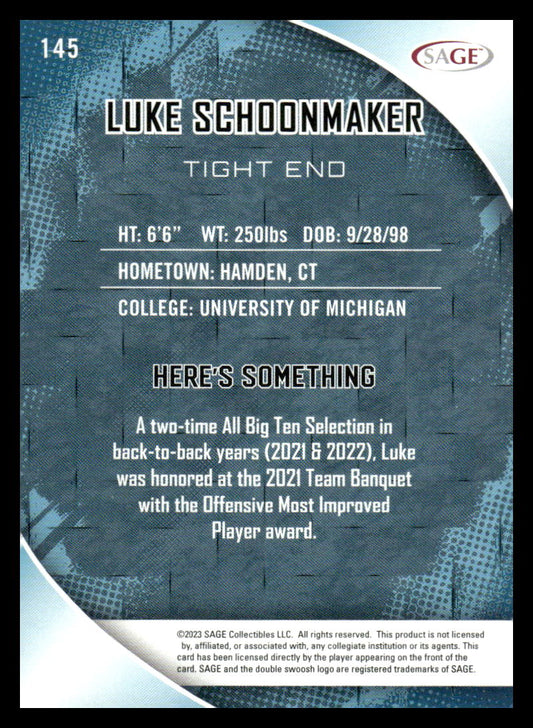 2023 SAGE HIT #145 Luke Schoonmaker