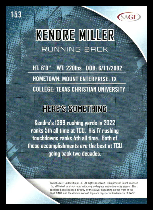 2023 SAGE HIT #153 Kendre Miller