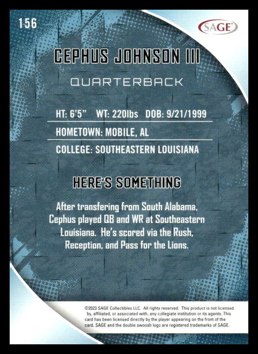2023 SAGE HIT #156 Cephus Johnson