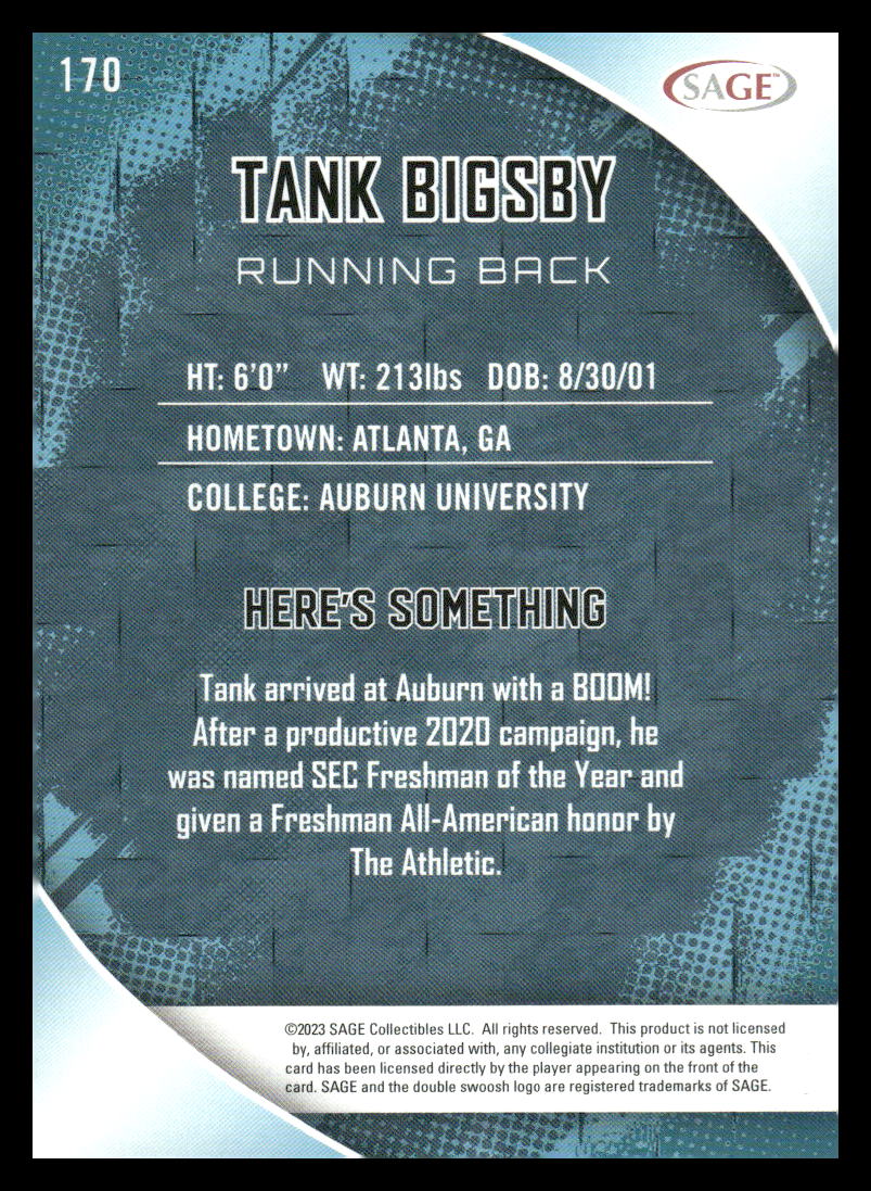 2023 SAGE HIT #170 Tank Bigsby