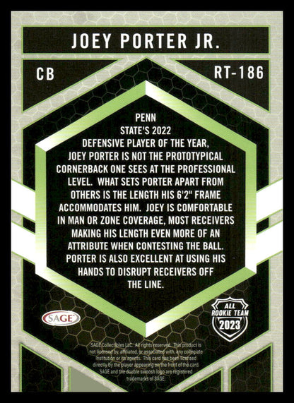 2023 SAGE HIT #RT-186 Joey Porter, Jr.