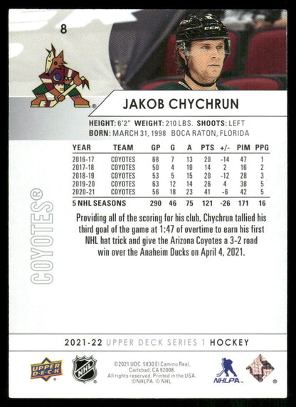 2021-22 Upper Deck #8 Jakob Chychrun