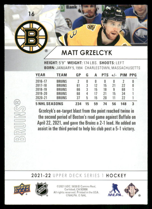 2021-22 Upper Deck #16 Matt Grzelcyk