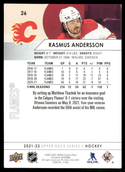 2021-22 Upper Deck #26 Rasmus Andersson