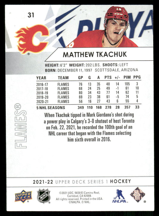 2021-22 Upper Deck #31 Matthew Tkachuk