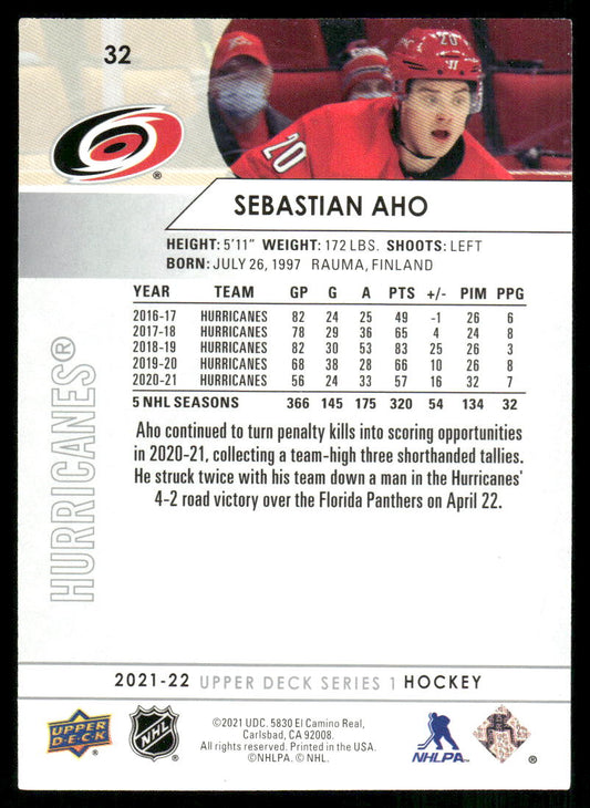 2021-22 Upper Deck #32 Sebastian Aho