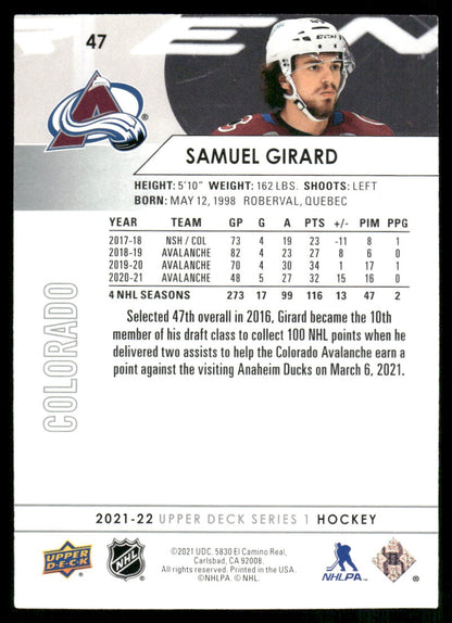 2021-22 Upper Deck #47 Samuel Girard