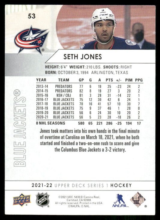 2021-22 Upper Deck #53 Seth Jones