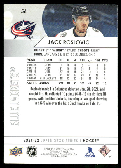 2021-22 Upper Deck #56 Jack Roslovic