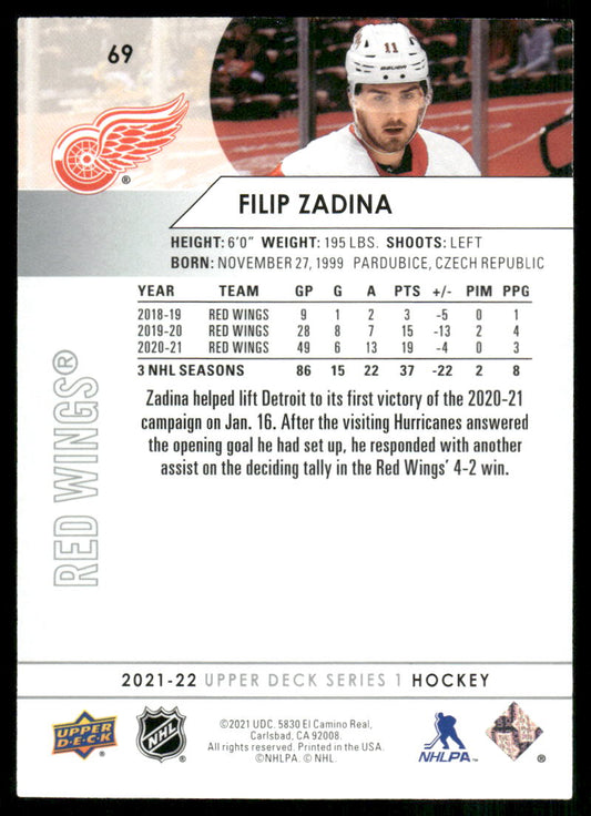 2021-22 Upper Deck #69 Filip Zadina