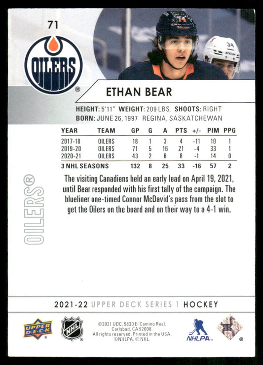 2021-22 Upper Deck #71 Ethan Bear