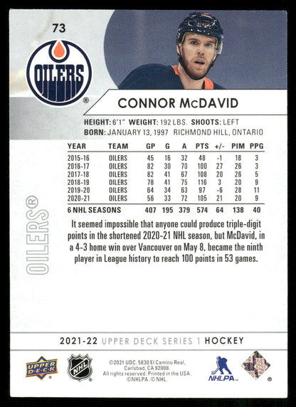 2021-22 Upper Deck #73 Connor McDavid