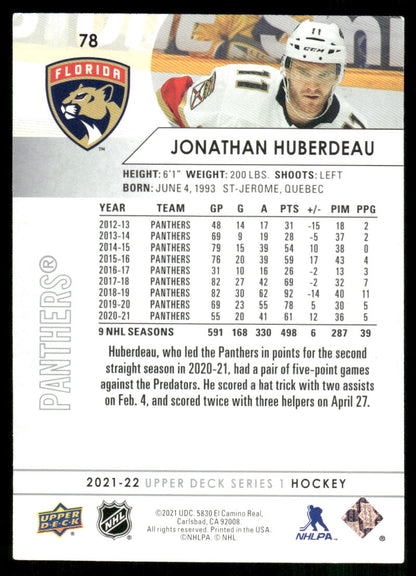 2021-22 Upper Deck #78 Jonathan Huberdeau