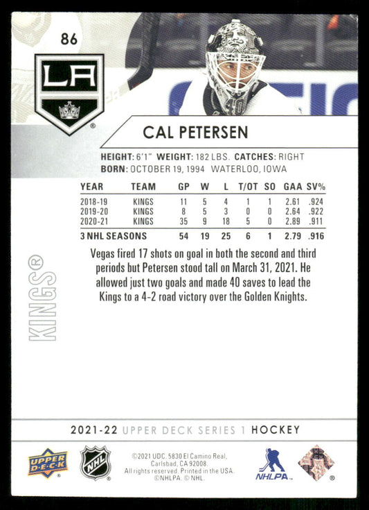 2021-22 Upper Deck #86 Cal Petersen