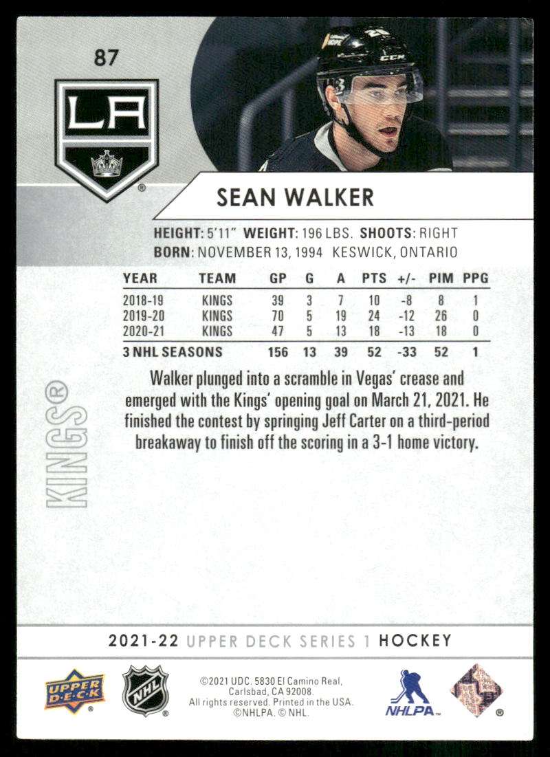 2021-22 Upper Deck #87 Sean Walker