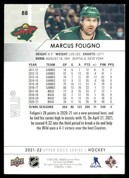 2021-22 Upper Deck #88 Marcus Foligno