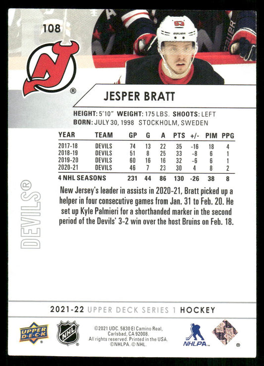 2021-22 Upper Deck #108 Jesper Bratt