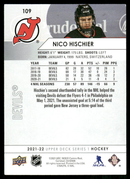 2021-22 Upper Deck #109 Nico Hischier
