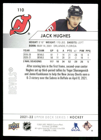 2021-22 Upper Deck #110 Jack Hughes