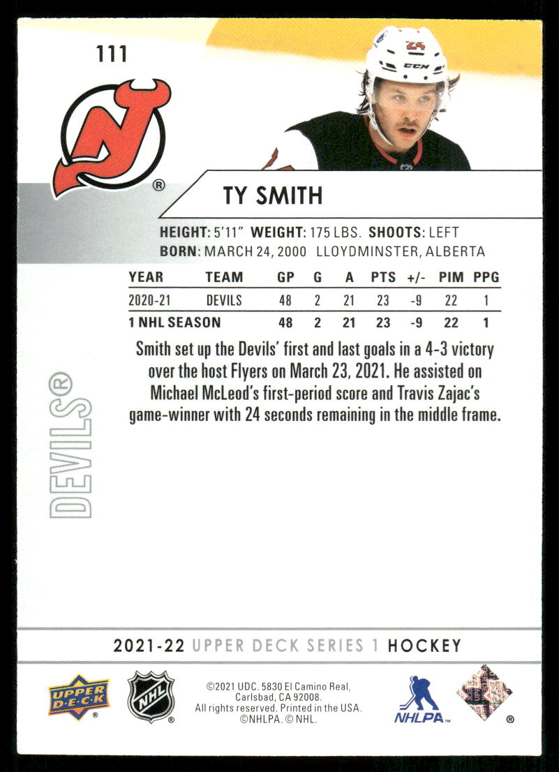 2021-22 Upper Deck #111 Ty Smith