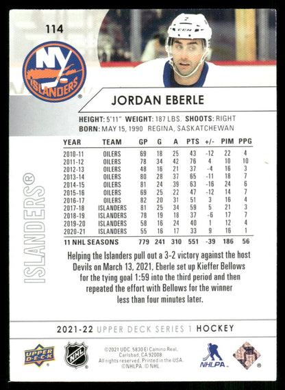 2021-22 Upper Deck #114 Jordan Eberle
