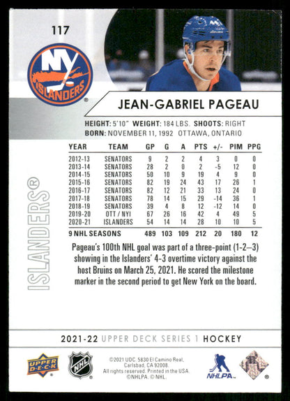 2021-22 Upper Deck #117 Jean-Gabriel Pageau