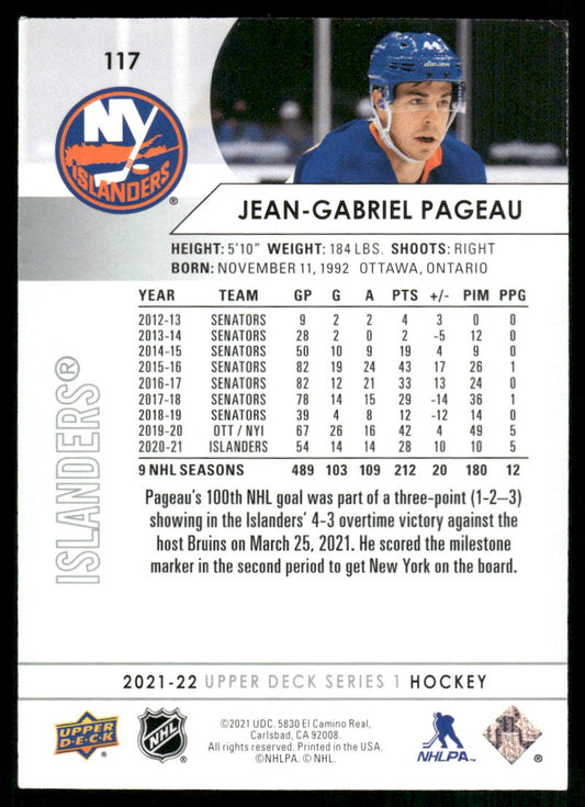 2021-22 Upper Deck #117 Jean-Gabriel Pageau