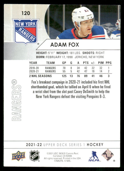 2021-22 Upper Deck #120 Adam Fox