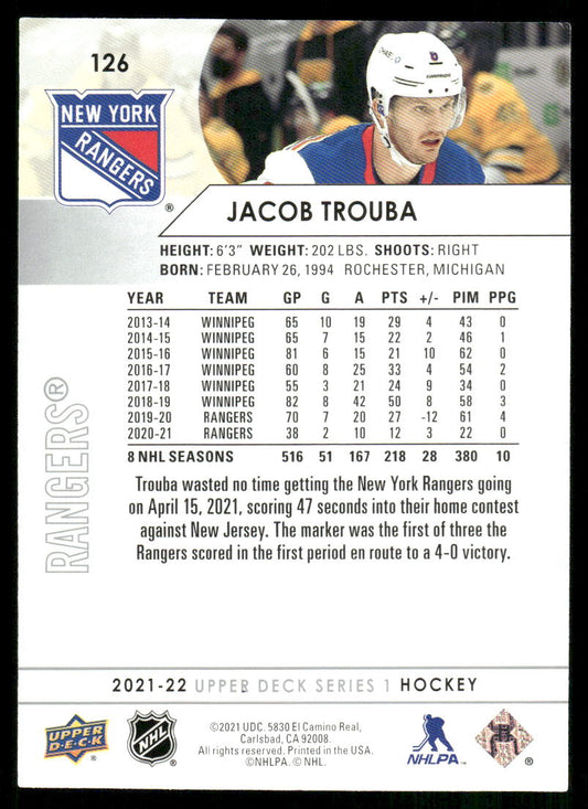 2021-22 Upper Deck #126 Jacob Trouba