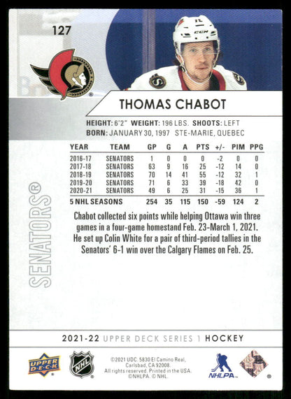 2021-22 Upper Deck #127 Thomas Chabot