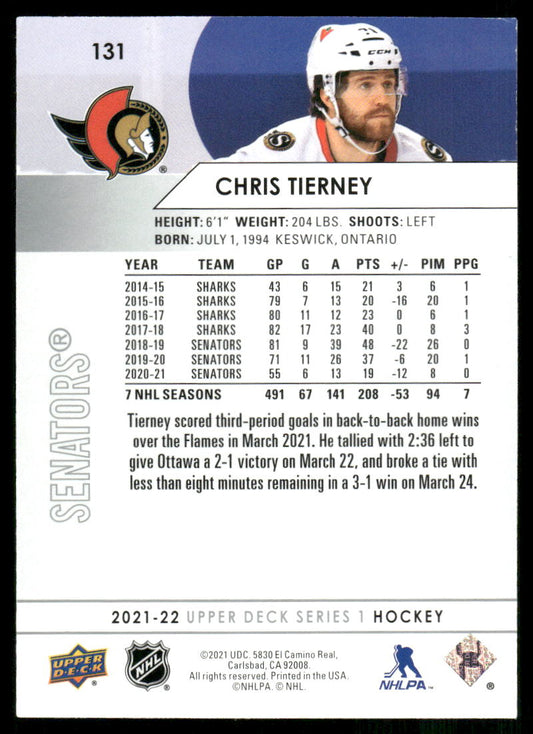 2021-22 Upper Deck #131 Chris Tierney