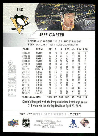 2021-22 Upper Deck #140 Jeff Carter