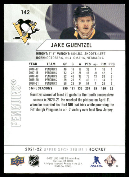 2021-22 Upper Deck #142 Jake Guentzel