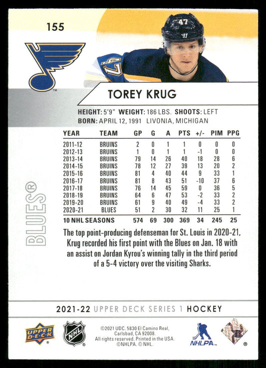 2021-22 Upper Deck #155 Torey Krug