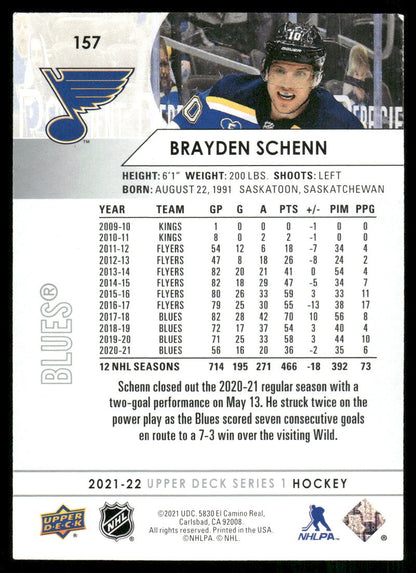 2021-22 Upper Deck #157 Brayden Schenn